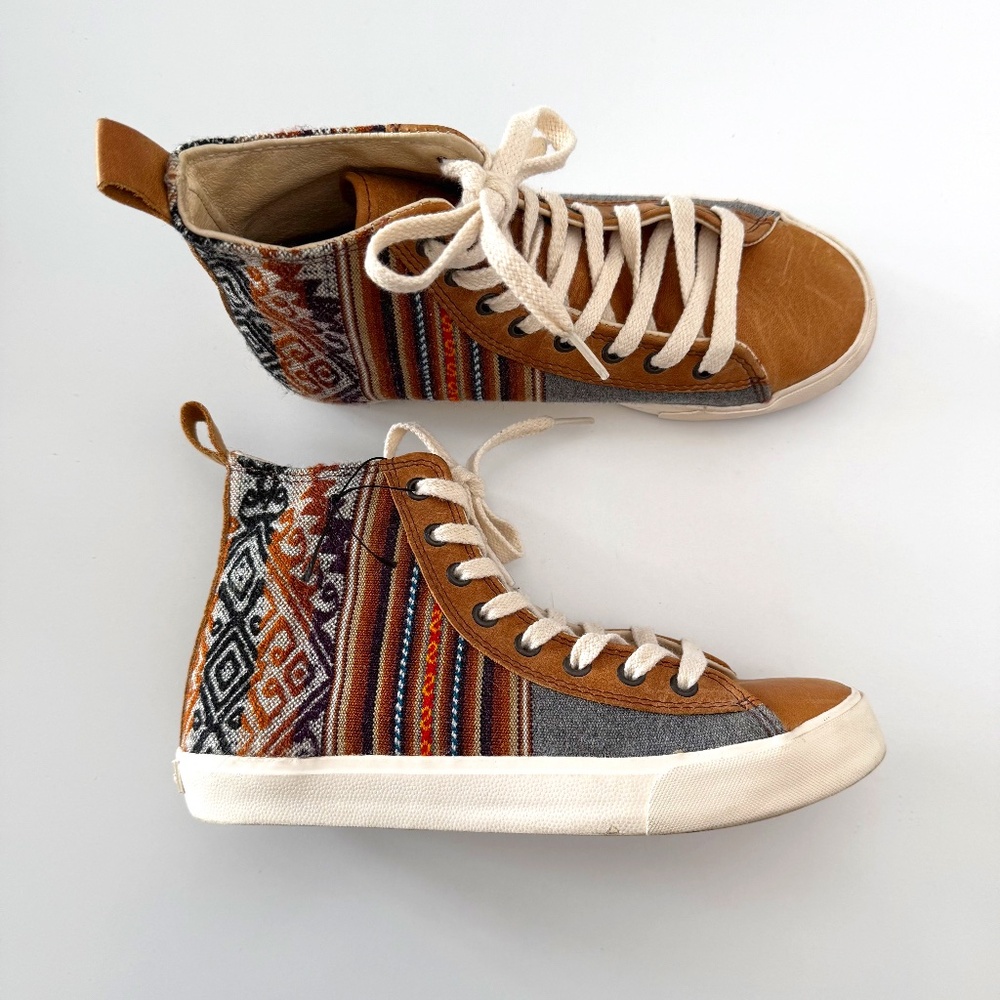 Inkkas Brown and Orange Patterned Sneakers